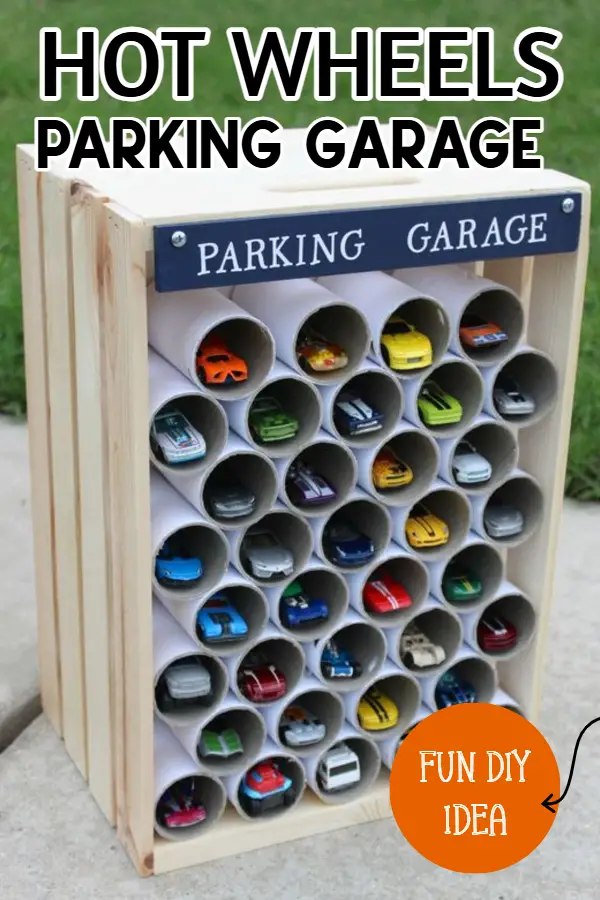 DIY Hot Wheels Parking Garage Storage Idea for Toy Cars