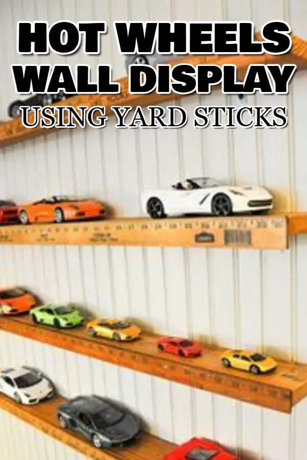 DIY Toy Car Storage Ideas - Hang Yard Sticks On The Wall To Store Hot Wheels and Matchbox Cars