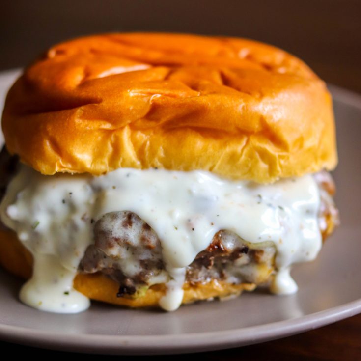 Image for Garlic Overboard Burgers with Creamy Garlic Burger Sauce