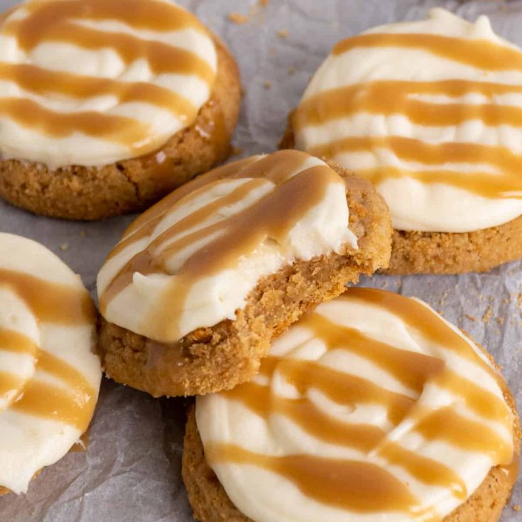 Image for Copycat Crumbl Salted Caramel Cheesecake Cookies