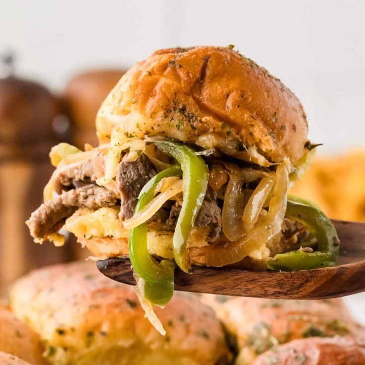 Image for Philly Cheesesteak Sliders Recipe