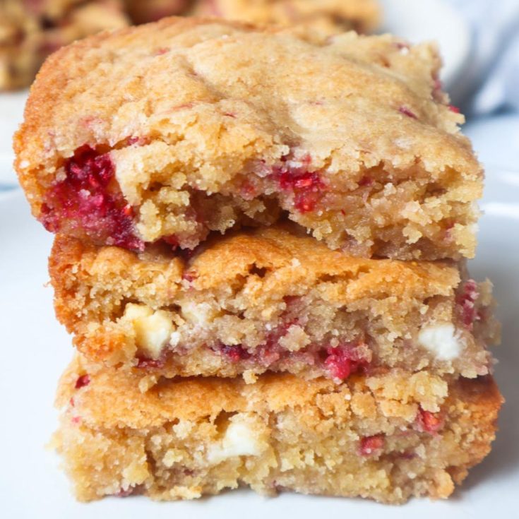 Image for Easiest White Chocolate Raspberry Blondies