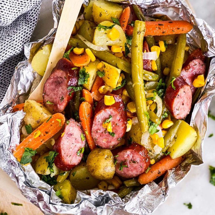 Image for Potato and Sausage Foil Packets