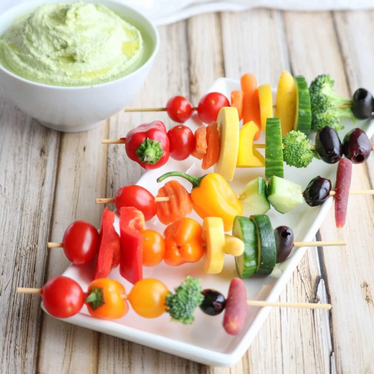 Image for Rainbow Veggie Kabobs: A Fun Twist on Veggies and Dip!