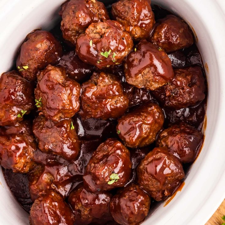 Image for Sticky BBQ Slow Cooker Meatballs Recipe 