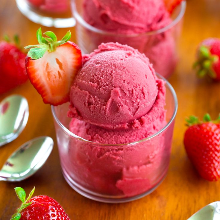 Image for Strawberry Sorbet Recipe - Just 3 Ingredients!
