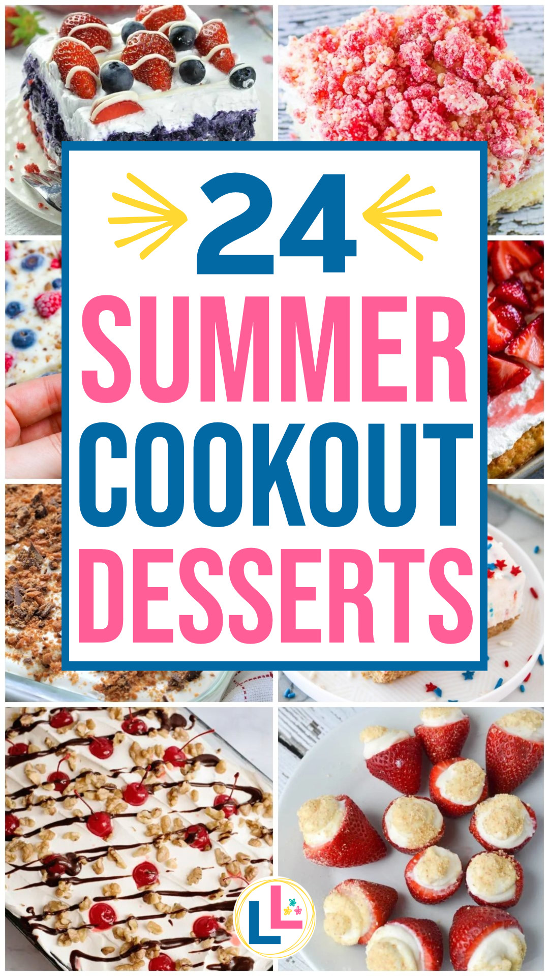 Light summer desserts to bring to a cookout! Cookout desserts for a crowd easy, easy summer desserts for a crowd parties families, best summer dessert recipes for a crowd, summer cookout desserts for a crowd, summer desserts easy, dessert recipes summer, summer dessert ideas, summer food, summer baking recipes, ice cream desserts, summer treats, cookout desserts no bake, summer bbq desserts, bbq dessert ideas, easy bbq desserts, summer potluck desserts, easy summer desserts for a crowd